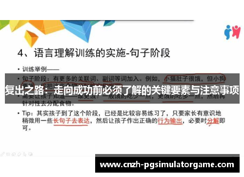 复出之路：走向成功前必须了解的关键要素与注意事项