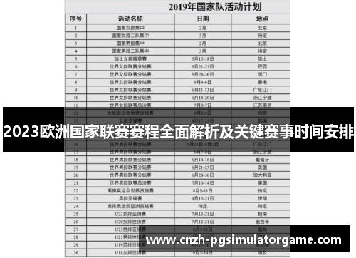 2023欧洲国家联赛赛程全面解析及关键赛事时间安排 2023欧洲国家联赛赛程全面解析及关键赛事时间安排