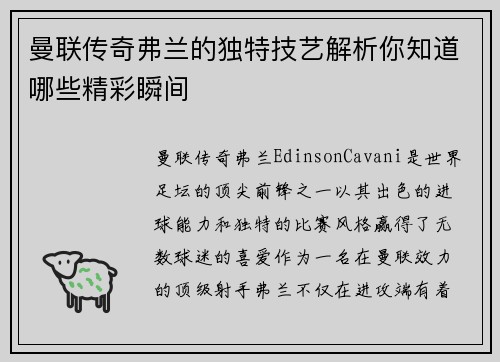 曼联传奇弗兰的独特技艺解析你知道哪些精彩瞬间